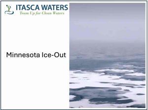 scene of broken ice on a lake