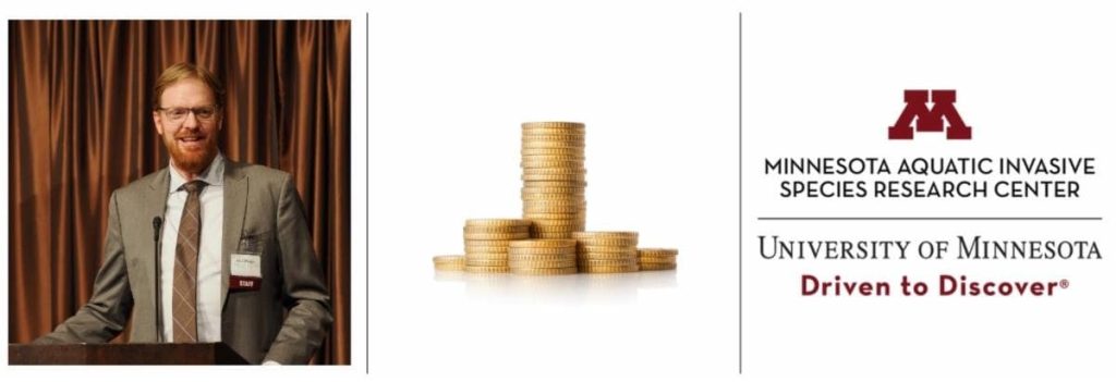 side-by-side grouping of photo of Nick Phelps, gold coins, MAISRC logo