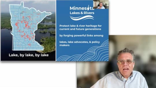 Title graphic with Jeff Forester and a Minnesota map showing MLRA project locations.